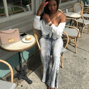 Boohoo! Snake Skin Flare Pants!